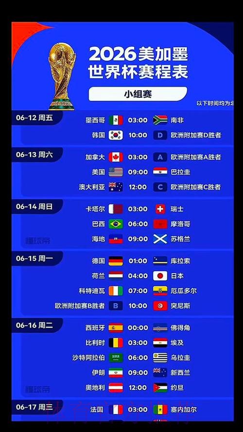 2026美加墨世界杯高清直播几点开始